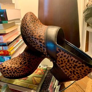 Worn once DANSKO animal print clogs, size 11.5-12